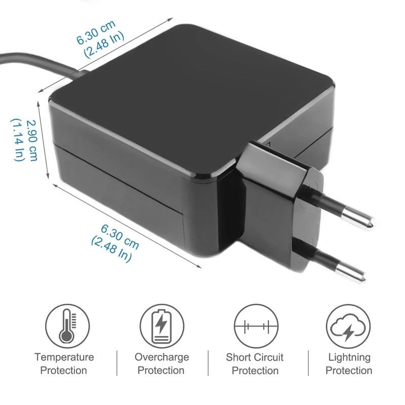 ABHU 65W USB C зарядное устройство адаптер питания Настенный тип PD для Macbook Pro Samsung Matebook