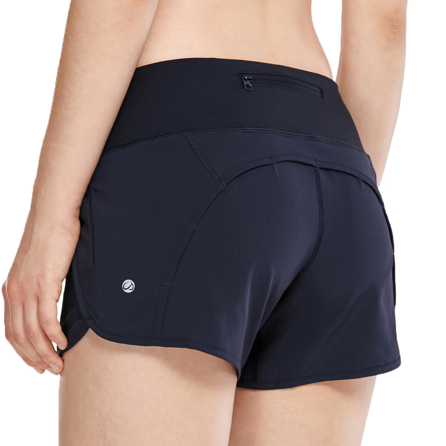 Navy03 La Isla женские тренировочные спортивные шорты для бега с карманом на молнии-4 дюйма - Цвет: Navy03