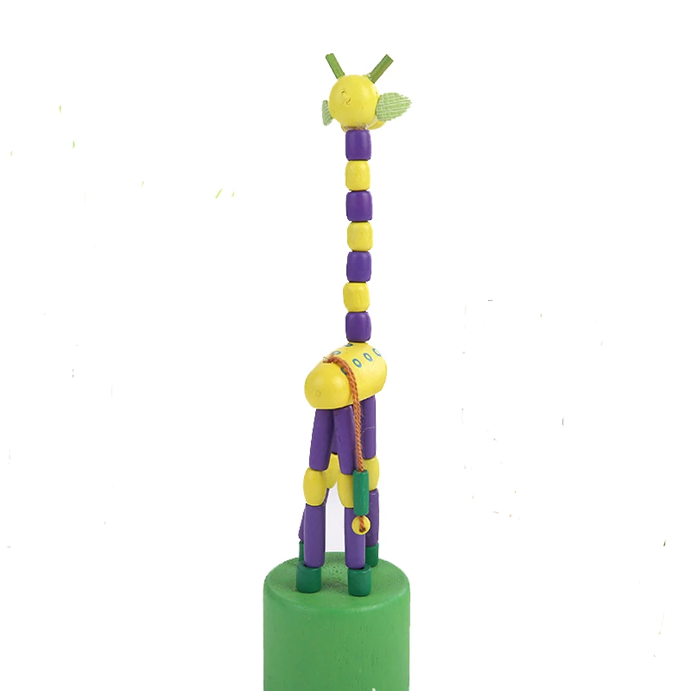 

Children Wooden Toys Swing and Dance Cartoon Animal Giraffe Educational Model For Kids