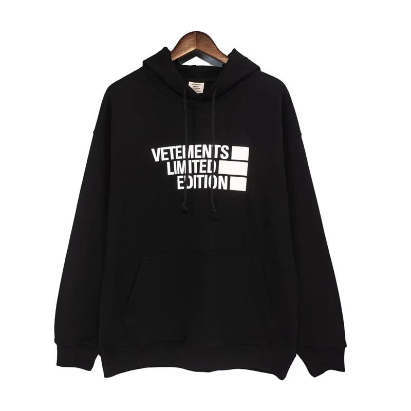 

Big Logo Vetements Limited Edition Hoodie Men Women 1:1 High Quality Vetements Sweatshirts Tonal Embroidered VTM Pullover
