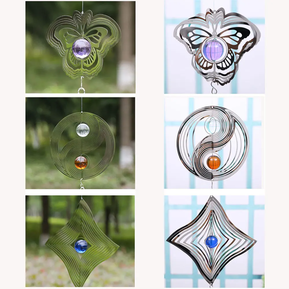 Outdoor Crystal Ball Stainless Steel Wind Chimes Mirror Hanging Outdoor Chime for Home Party Garden Decoration High Quality