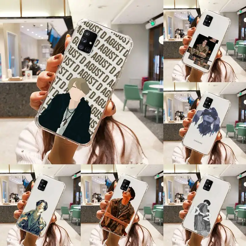

Agust D suga kpop Phone Case Transparent For Samsung S 10 9 20 11 7 8 21 6 P Edge PLUS ULTRA 4G 5G