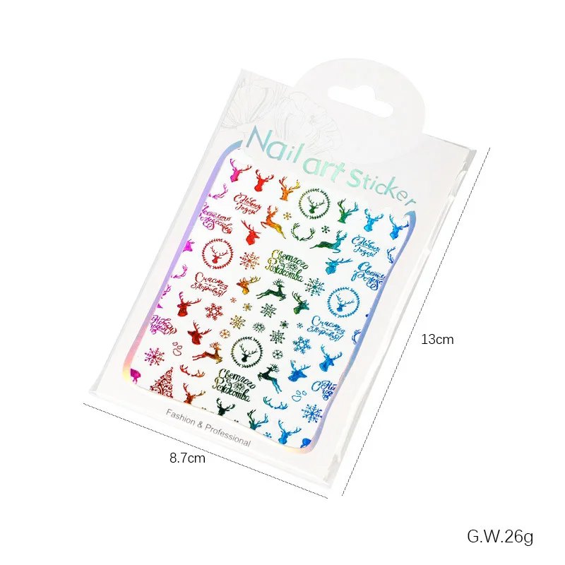 

Nail Art Colorful Maple Leaf Christmas Dried Flower Letter Snowflake 3D Manicure Decorations Self-adhesive Nail Sticker