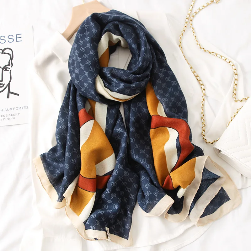 Nieuwe Ontwerp Merk Vrouwen Sjaal Mode Print Katoen Lente Winter Warme Sjaals Hijaabs Lady Pashmina Foulard Bandana Plaid