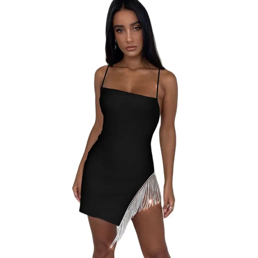 

Womens Summer Clothing Latest Sexy Women Solid Color Strap Dresses