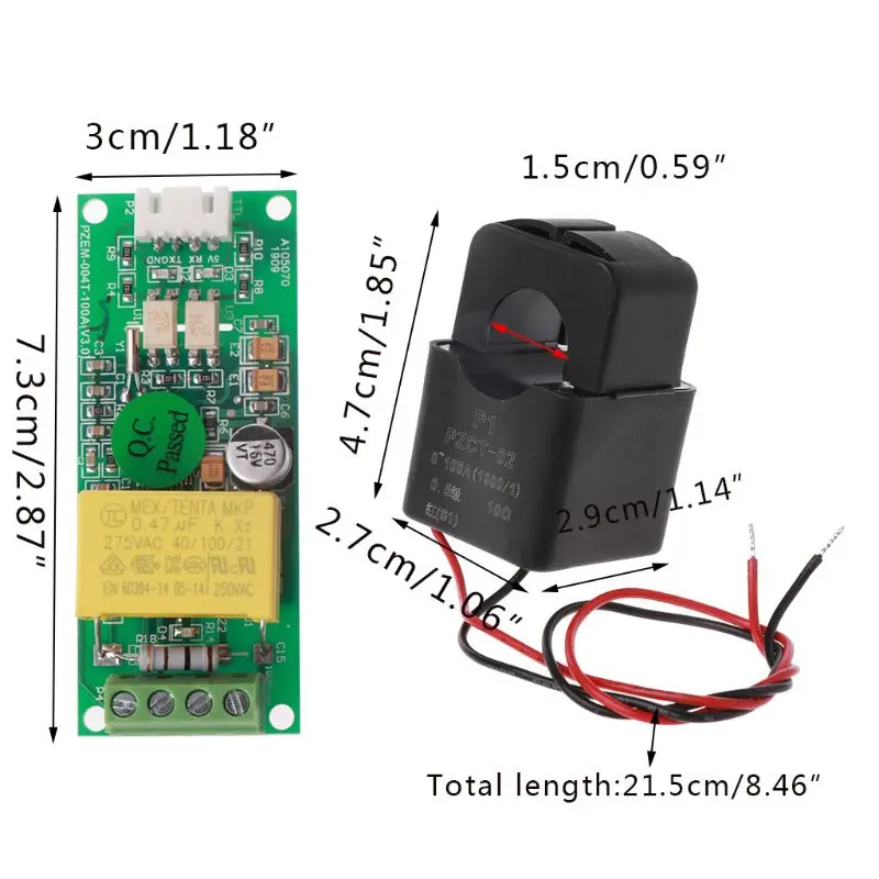 2020 Новый PZEM 004T мультиметр напряжения тока модуль 80 260V 100A + сплит