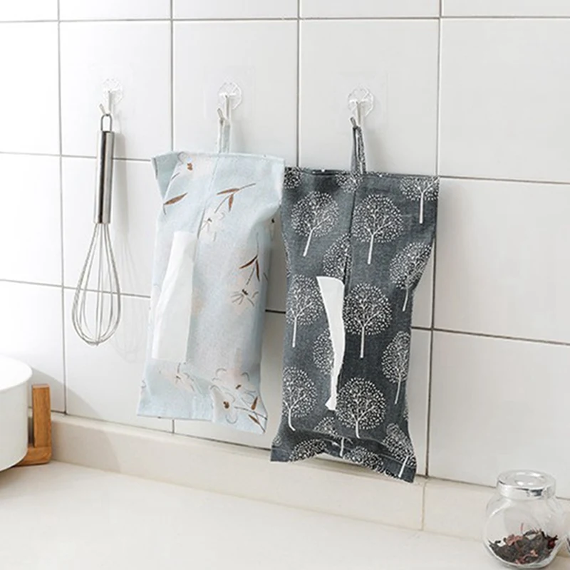 Ins Style Cloth Tissue Holder Cute Cartoon Printed Hanging Bag Bathroom Living Room Car Box Napkin | Дом и сад