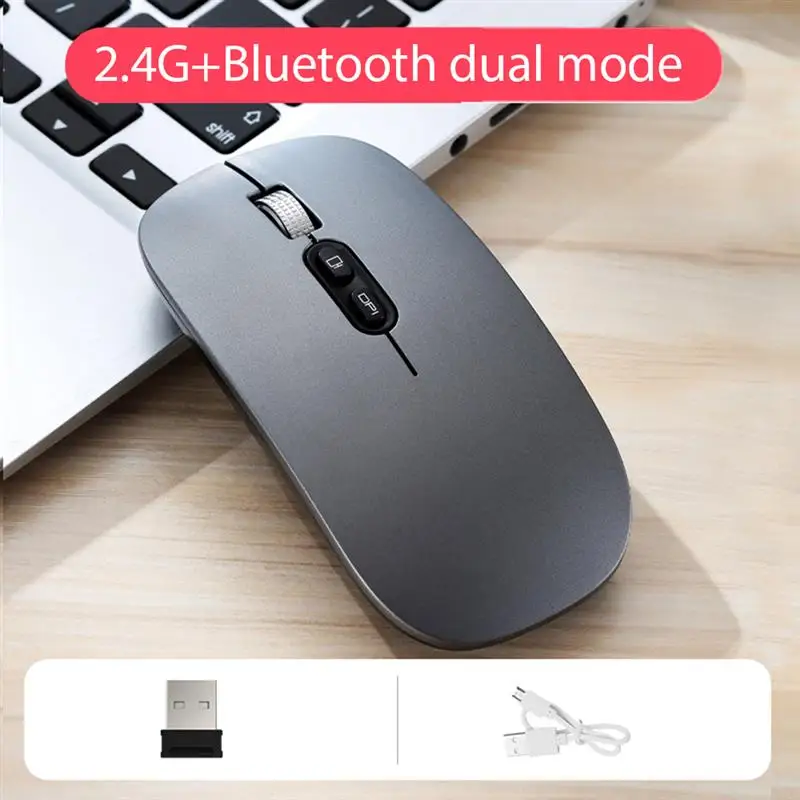 

M103 Wireless Mouse 2.4G+Bluetooth 5.1 Dual Mode Mute Mouse 800-1200-1600DPI Rechargeable Silent Office Mouse Ergonomic Mause