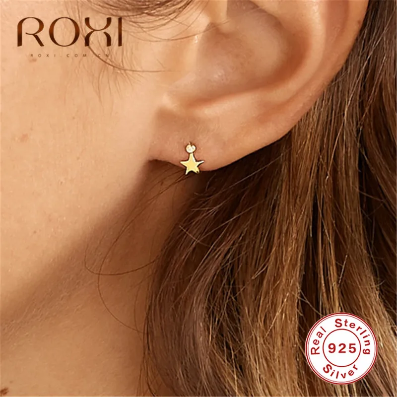 ROXI серьги из стерлингового серебра 925 пробы Простые Модные ювелирные изделия
