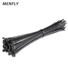 MENFLY 100 шт. нейлоновые кабельные стяжки, уличная черная самоблокирующаяся обвязка, консолидирующая камуфляжная сетка, кабельная стяжка в комплекте, кабель для передачи данных
