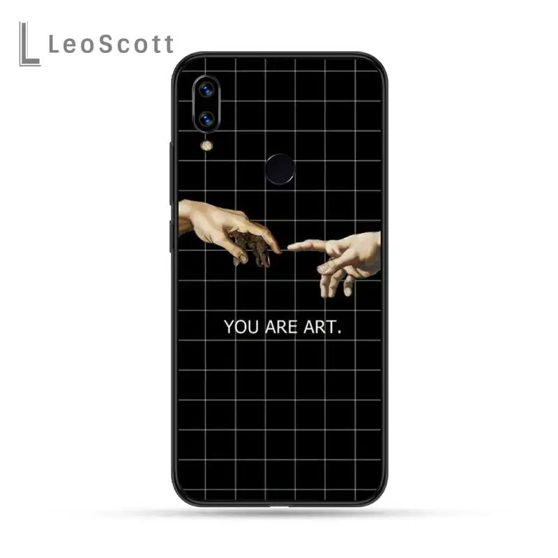 

Funny Hand The Creation of Adam Phone Case For Xiaomi Redmi Note 4 4x 5 6 7 8 pro S2 PLUS 6A PRO