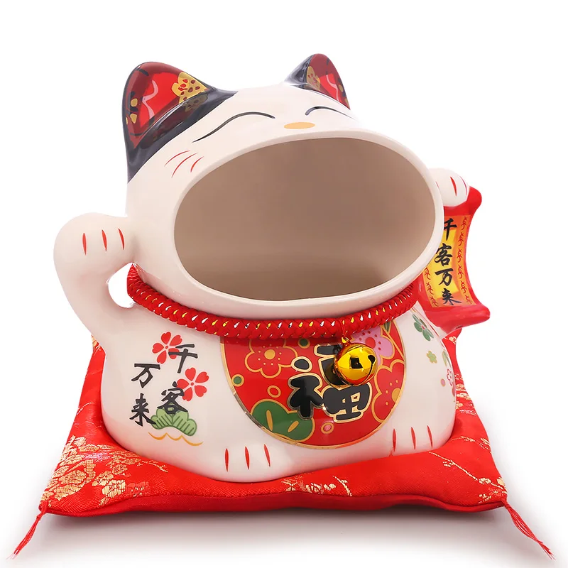 8 дюймовая керамическая коробка для конфет Maneki Neko копилка денег с кошечкой банка