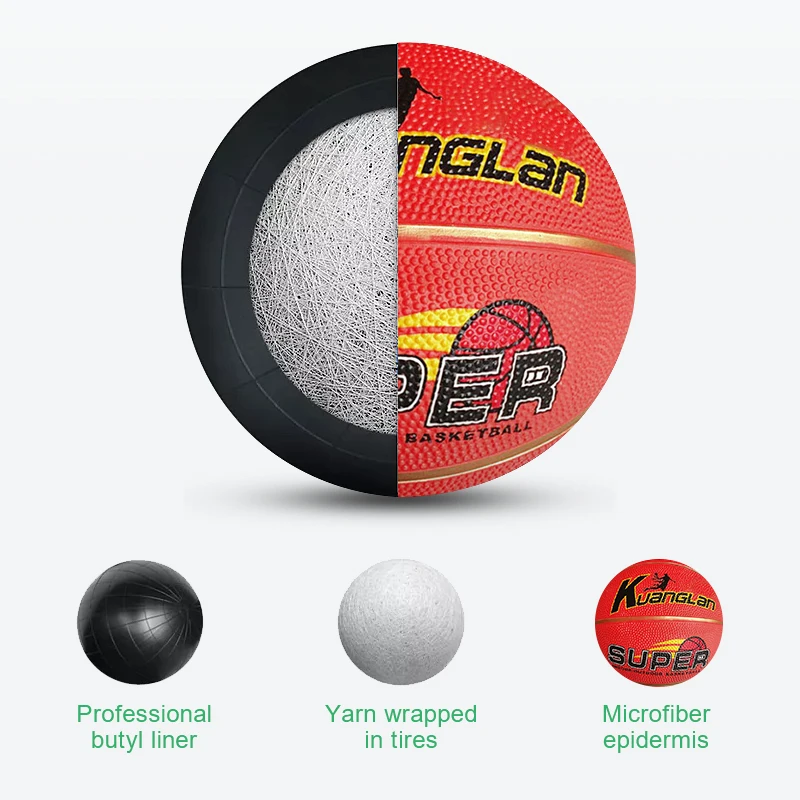 

Wholesale or Retail No.7 Basketball 24.6cm English Pattern Inflatable Orange Rubber Material Including Ball Bag