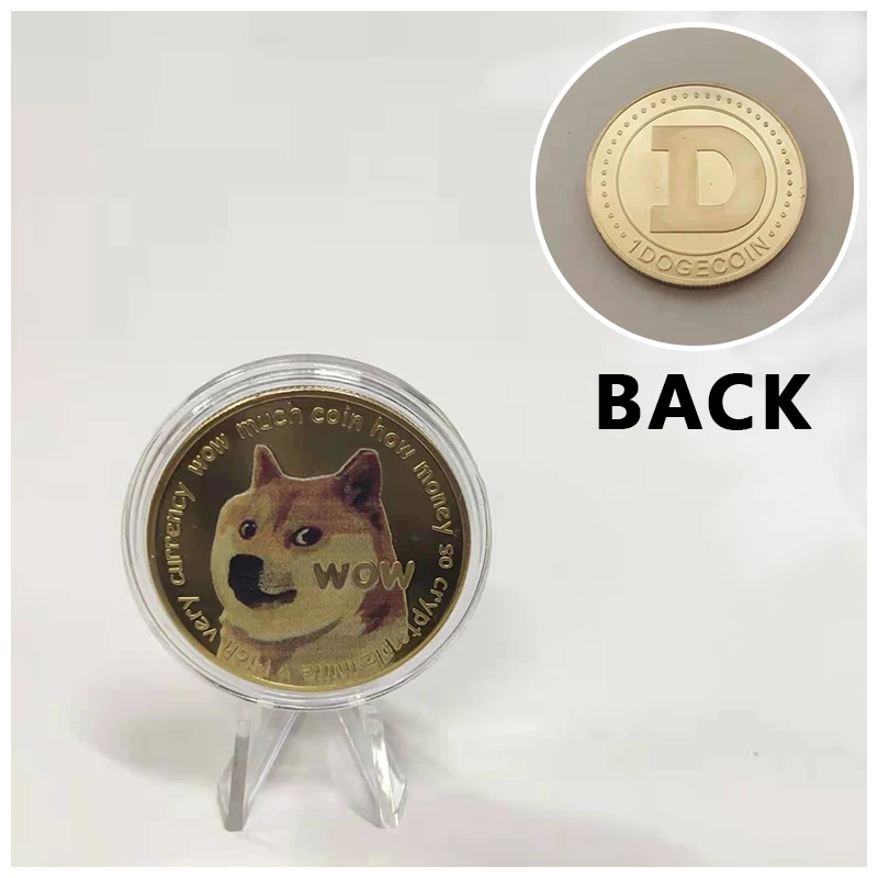

WOW Dogecoin Gold/Silver Plated Ethereum Ripple Bitcoin TRX Ada Commemorative Coins Cute Dog Souvenir Collection Gifts