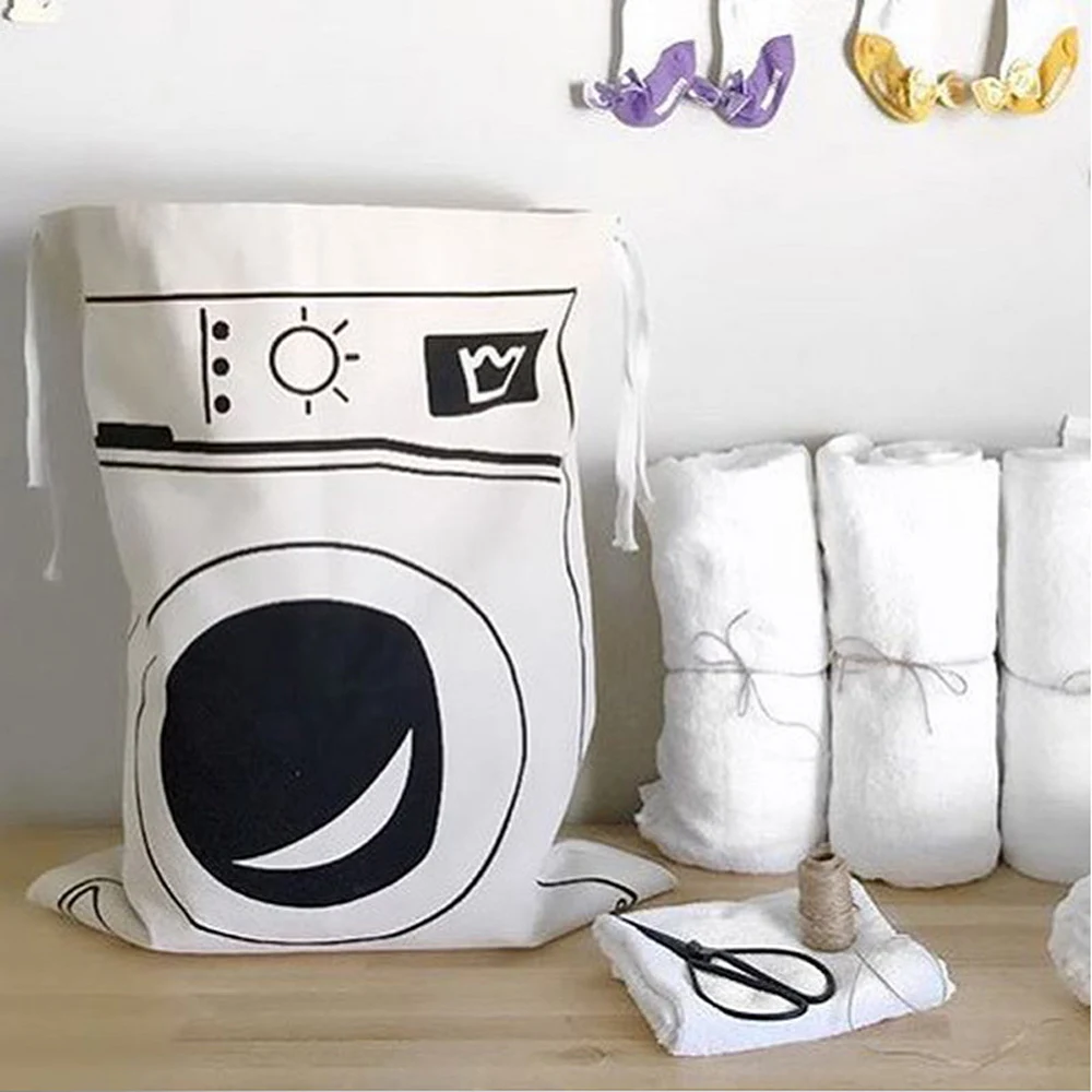 58x48CM Cotton Linen Drawstring Sack Bag Food Clothes Outdoor Travel Storage Hand Bag Sundries Vaccum Compressed Laundry Bag