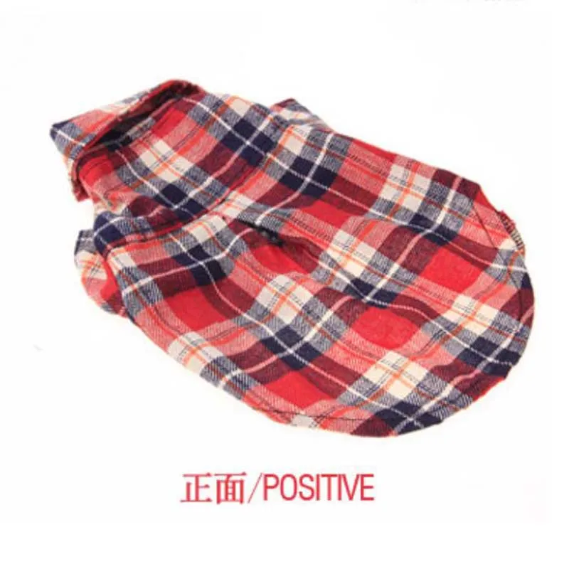 Одежда для собак и кошек мягкая летняя Клетчатая собачья жилетка одежда