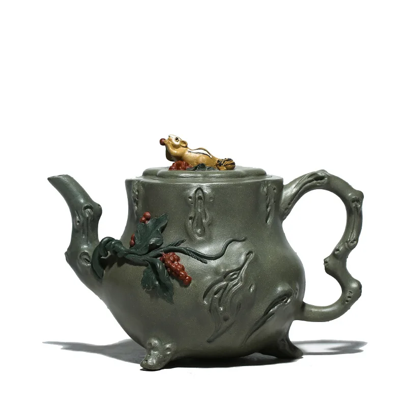 

authentic undressed ore handmade squirrel grapes pot is often in red teapot authentic rain medium sand tea factory