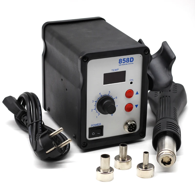 858D фена горячего воздуха SMD BGA паяльная станция промышленный фен для волос Тепловая воздуходувка Распайка паяльник сварочный инструмент 450 Вт 220 В