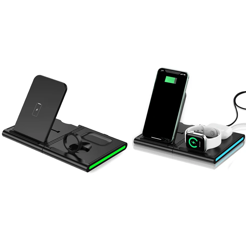 

4in1 15W Qi Fast Wireless Charger For Airpods Apple Watch 6 5 4 3 2 1 Charging Station For Iphone X XS 12 11 Pro MAX