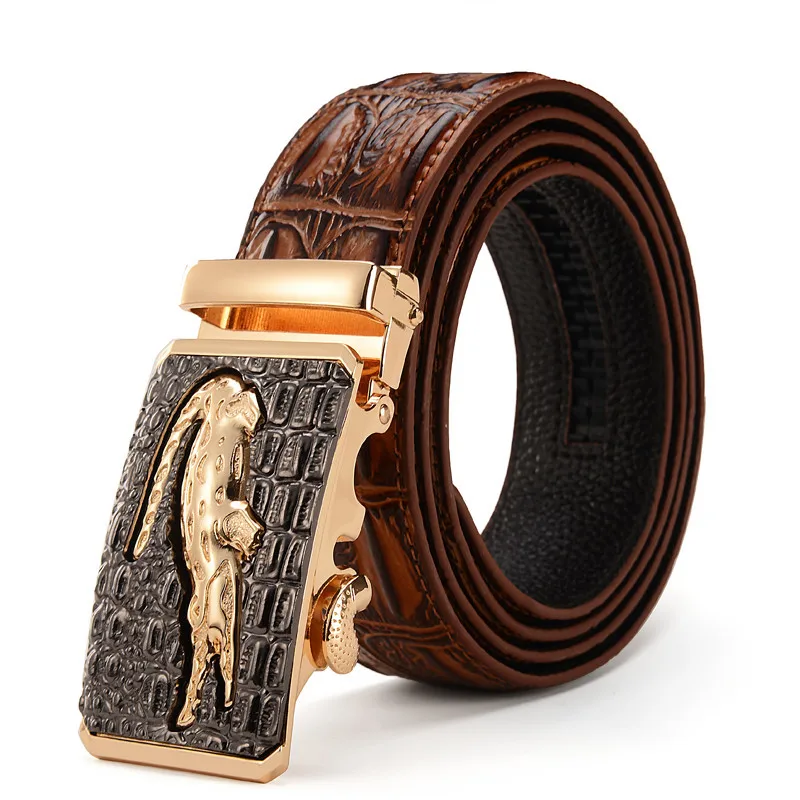 

Men High Quality Genuine Leather belts luxury Brand Silver Gold Ceinture mens crocodile belts designer cinturones para hombre