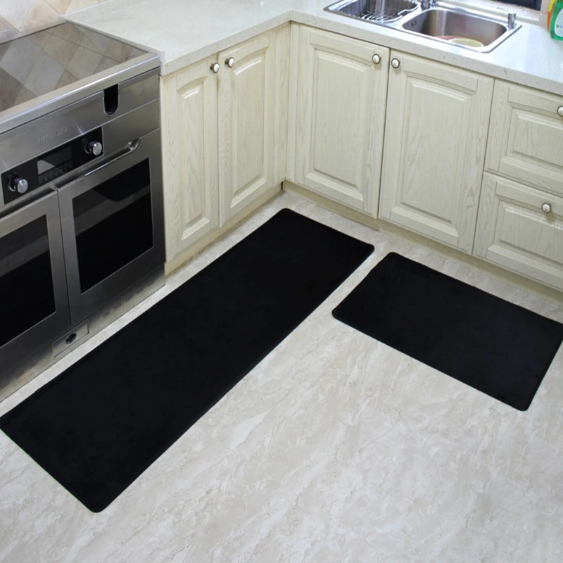 flannel tpr bottom kitchen mat carpets set solid color entrance doormat bathroom long size rug kitchen living room bedroom mats free global shipping