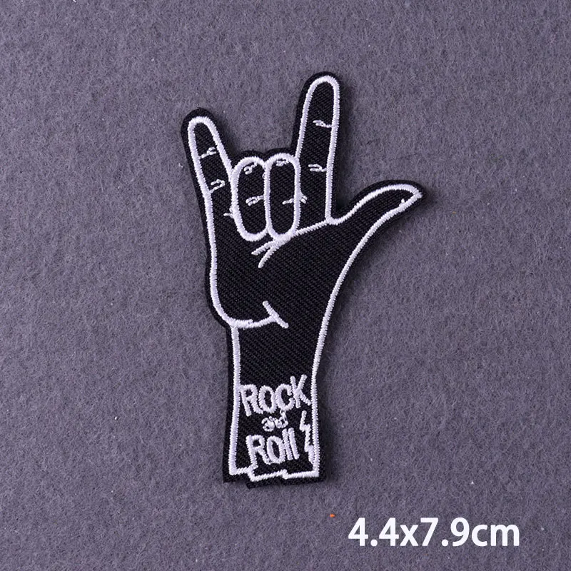 Черные вышитые нашивки в стиле хиппи для одежды с утюгом панк черепом Аппликации