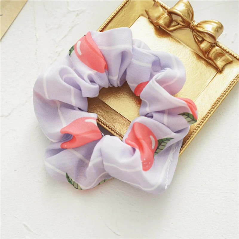 Аксессуары для волос с фруктовым принтом резинки кольцо 1 шт. мягкий шифон