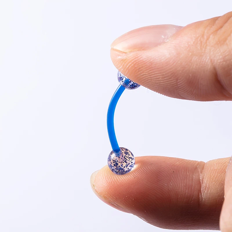 10 шт. 14 г акриловые язык кольцо для соска Пирсинг со штангой Гибкая Цветная Бар