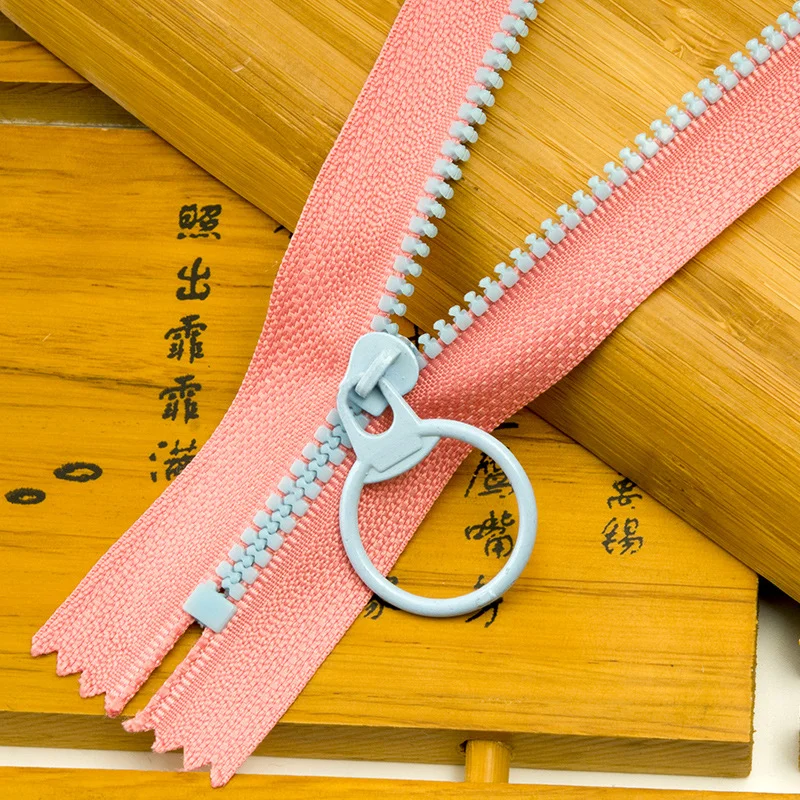 

100PCS 20cm Closed End Resin Zippers Pull Ring Zip Slider Head for Sewing Bags Wallet Purse Cloth Accessories Crafts