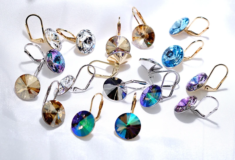 BAFFIN модные висячие серьги с кристаллами Swarovski, серебряная Сережка Bella, круглые Висячие серьги для женщин, вечерние, свадебные, Bijoux, подарок