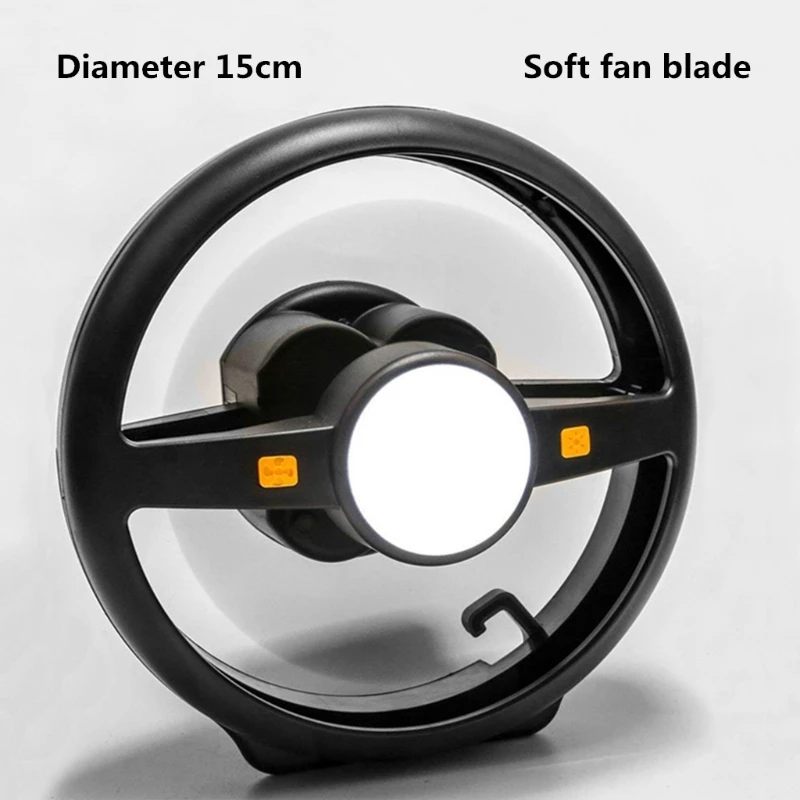 

Outdoor Camping Fan Light USB Rechargeable 3600mAh Desk Tent Fan LED Tent Lamp with Hanging Hook
