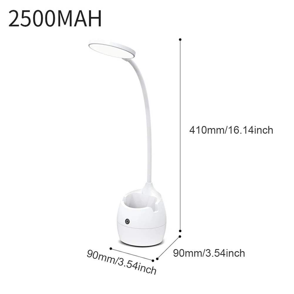 

1200/2500 MAh LED Table Lamp Touch Dimming Desk Lamp Read Light Kids Book Bedside Reading Lamp Pen Holder Eye Protect Home Decor
