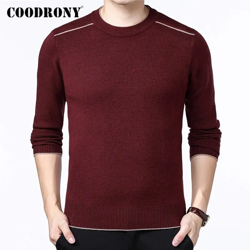 COODRONY Brand Sweater Men Classic Casual O-Neck Pullover Men Autumn Winter Thick Warm Pull Homme Cashmere Woolen Knitwear 91108
