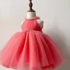 Милое Тюлевое платье на заказ для маленьких девочек, короткая детская одежда-пачка, платье на первый день рождения, рождественское платье