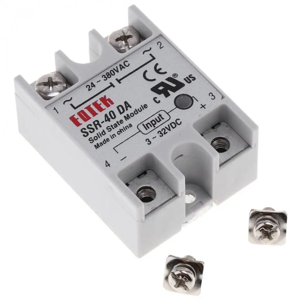 SSR-40DA 3-32V DC To 24V-380V AC 40A Durable Remote-control Machinery Fire Protection System Solid State Relay Module | Автомобили и