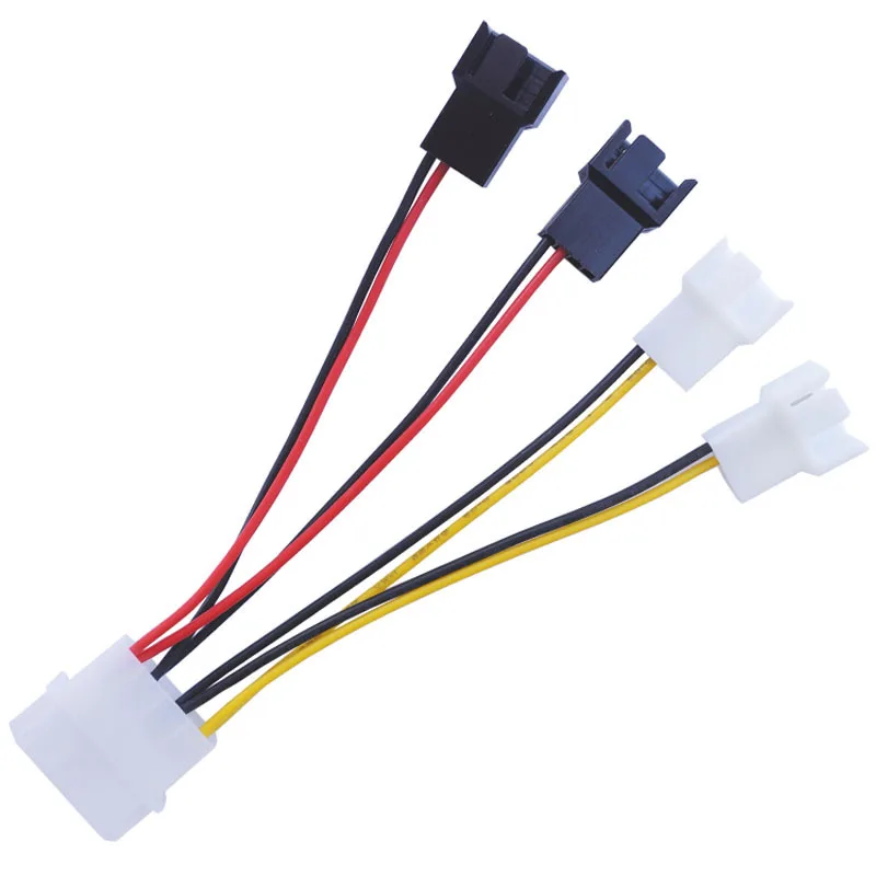 10 шт. 4-контактный разъем Molex для 3-контактного кабеля питания вентилятора 12 В x 2