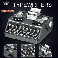 1136 pcs typewriters building blocks diy classic retro typewriter model mini bricks educational toys for children gifts