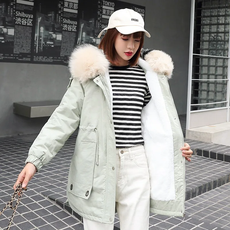 Модное Новое теплое зимнее пальто больших размеров с длинным капюшоном из