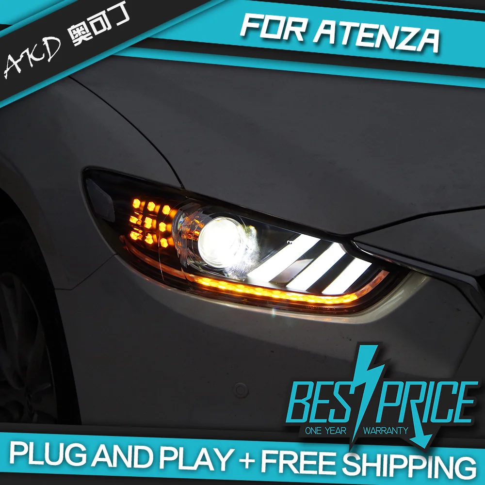 АКД автомобилей Стайлинг фар для Mazda 6 Mazda6 Atenza 2013 2016 Mustang фары светодиодный ходовые