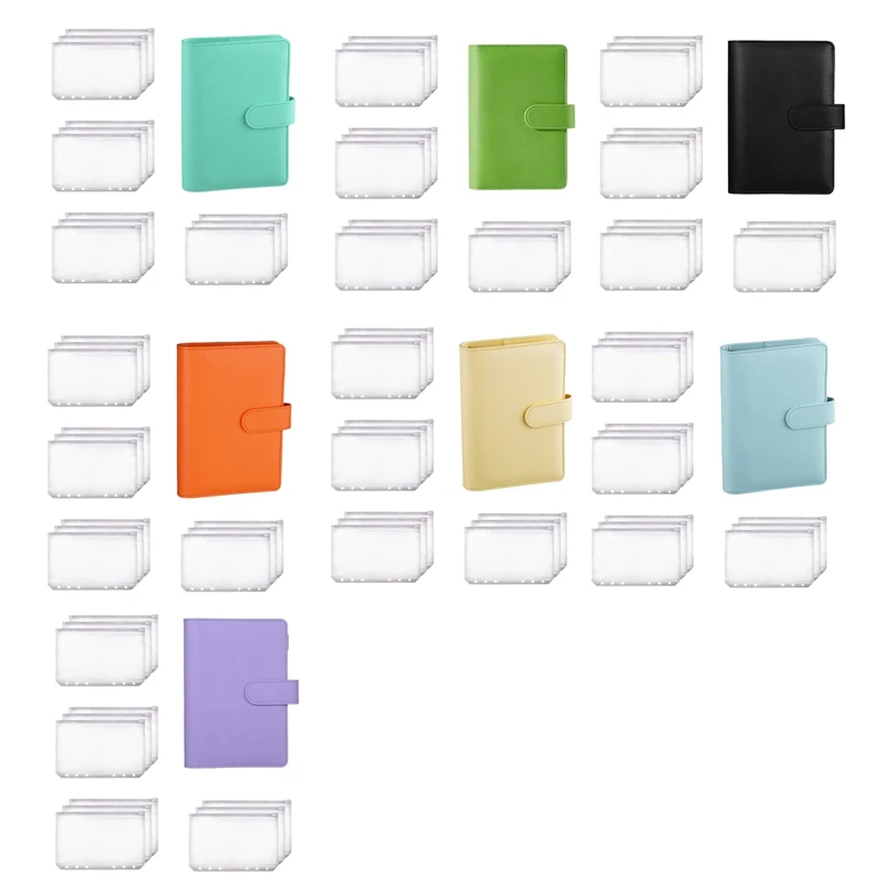 

Папка-планировщик A6 для блокнотов и 12 шт., папка на молнии с 6 отверстиями, бумажник-конверт для наличных