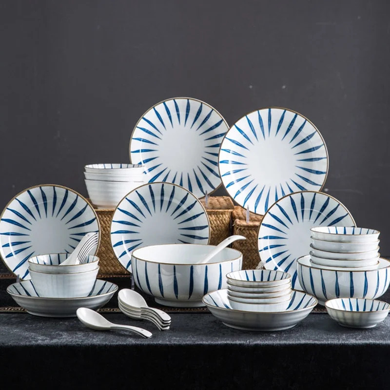 

Фарфоровые тарелки в китайском стиле для еды, многоразовые декоративные тарелки для ресторана GTJ50