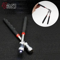 19 69cm strong magnetic pick up stick telescopic extension suction rod magnet pen for metal picker gap cleaning led pick up tool
