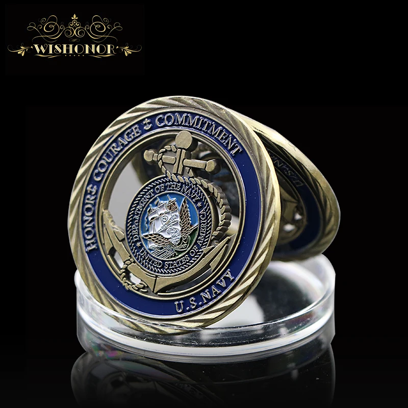 Коллекция 2021 года эмблема флота США основная символика Античная Медная полая