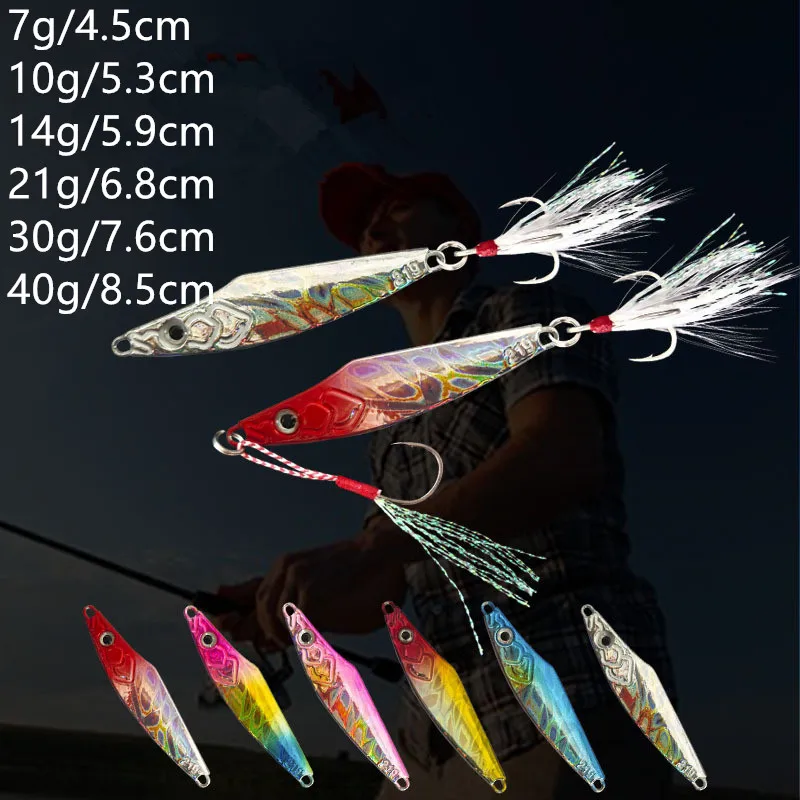 

Ufishing Shore Cast Jigging Fishing Lure 10Pieces/Lot Falling Metal Jig 7g/10g/14g/21g/30g/40g