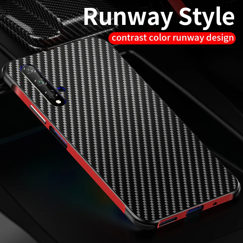 for Huawei Honor 20 Pro Honor20 Case Metal Frame Bumper Aluminum Alloy Protection Cover Military-Grade Armor Carbon Fiber |