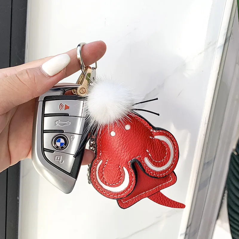 Брелок для ключей из искусственной кожи высокого качества маленькая мышь