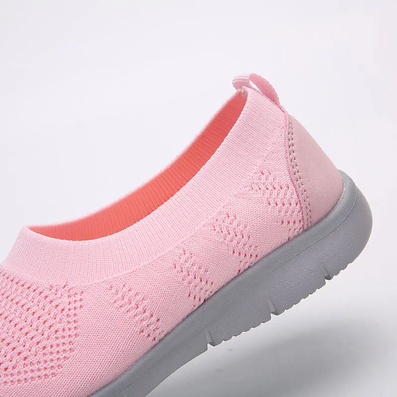 

Women's Casual Vulcanized Shoes Woman Mesh Sneakers Women Knitted Flat Ladies Slip On Female Footwear Size 43 Feminino Zapatos