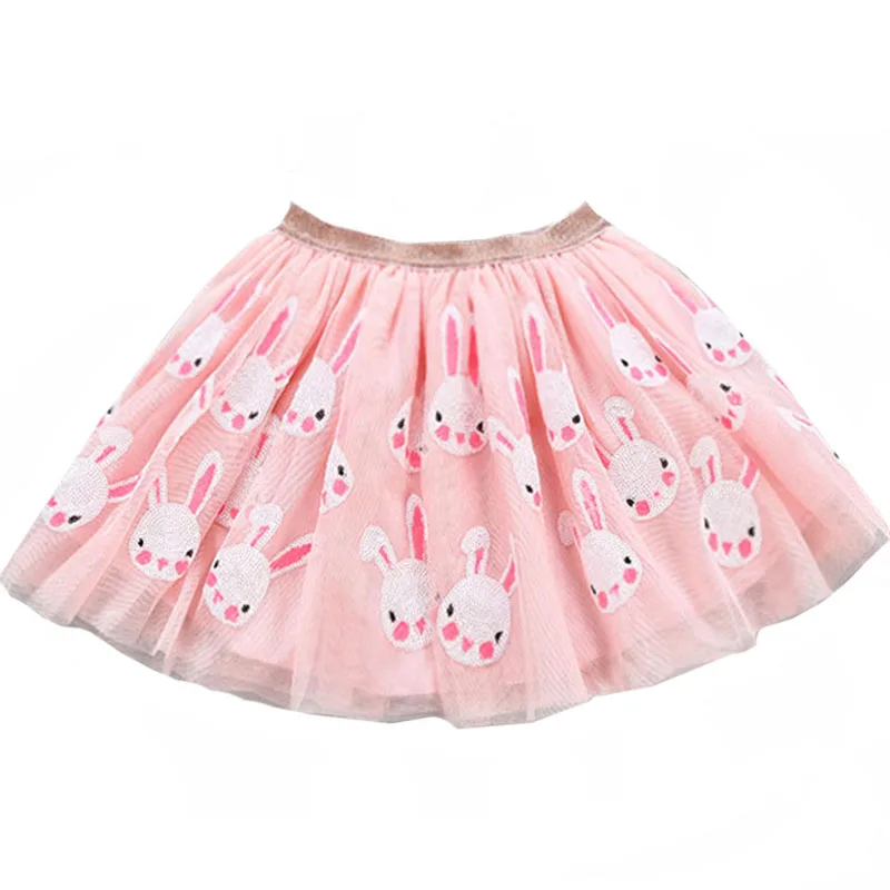 pink rabbit Юбки для девочек; одежда для малышей; Радужная юбка с блестками; Милая сетчатая юбка принцессы для девочек; бальное платье для дня рождения; детские юбки - Цвет: pink rabbit