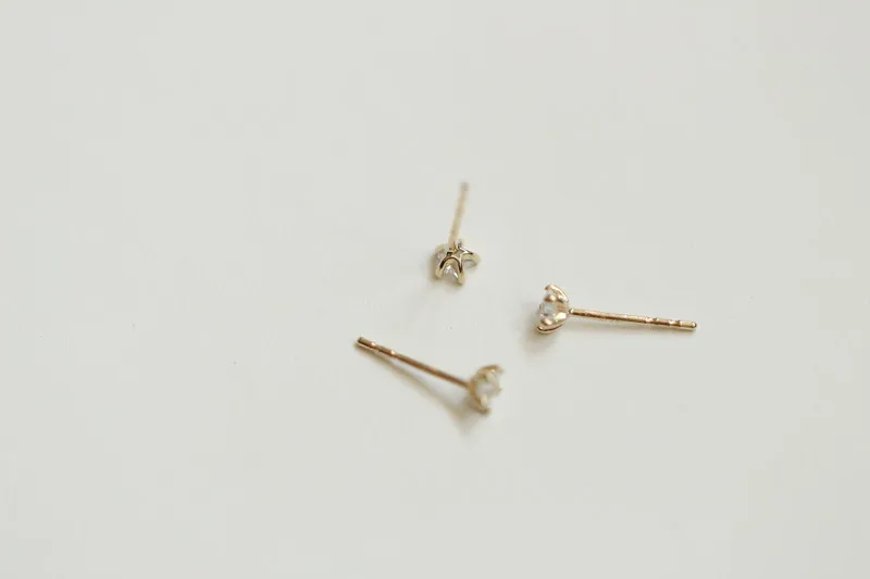 14K gold crystal stars small and exquisite beautiful earrings Small Gold Color Earring For Women | Украшения и аксессуары