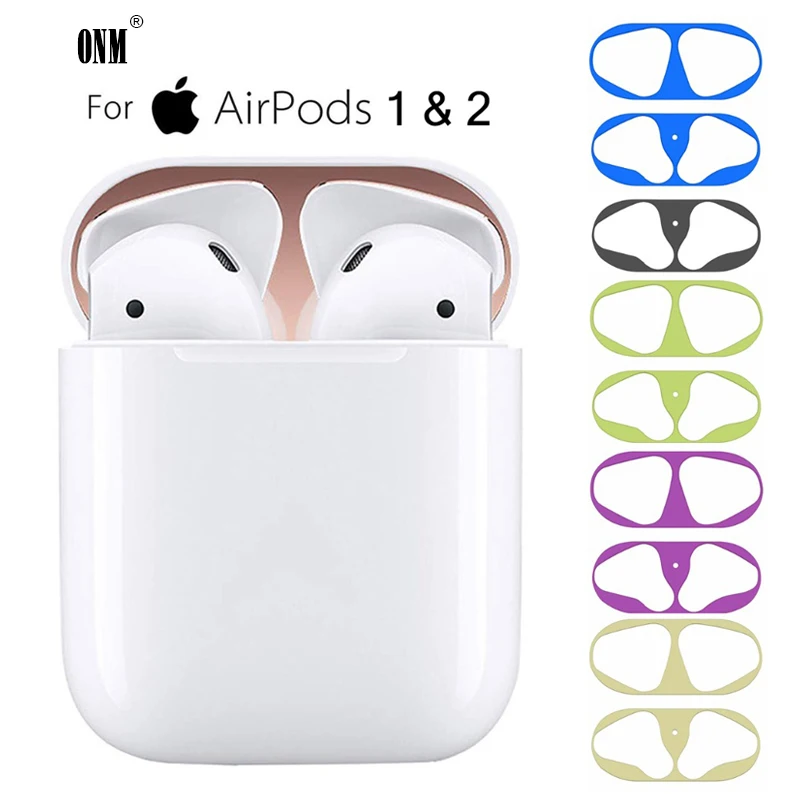 Ультратонкая защита для кожи AirPods 1 2 металлическая пленка железные стикеры